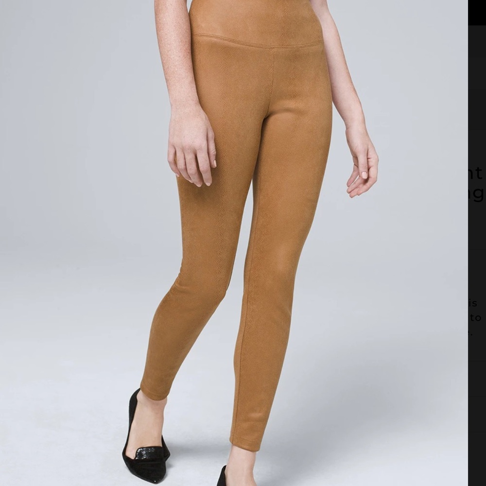 White House Black Market Faux-Suede Snake-Print WHBM Runway Leggings, Size 2